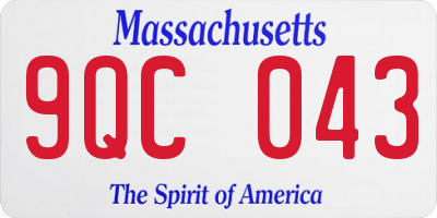 MA license plate 9QC043