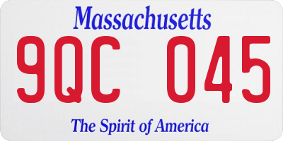 MA license plate 9QC045