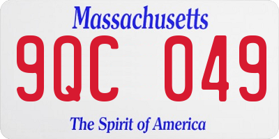 MA license plate 9QC049