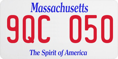 MA license plate 9QC050