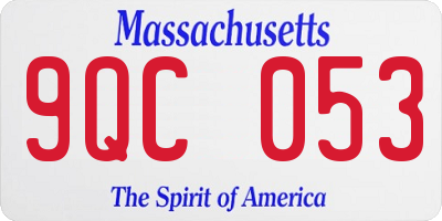 MA license plate 9QC053