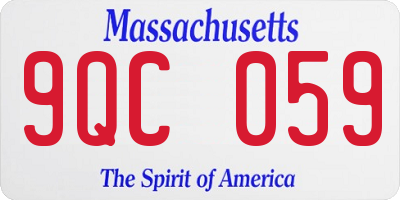 MA license plate 9QC059