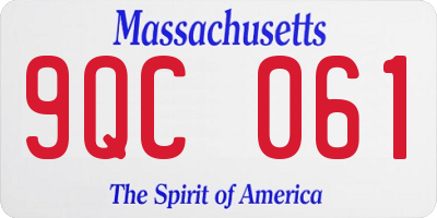 MA license plate 9QC061