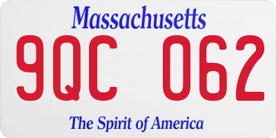 MA license plate 9QC062