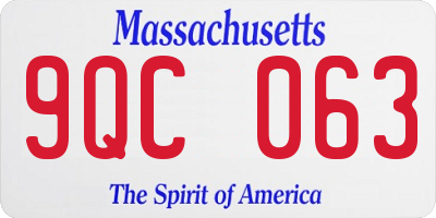 MA license plate 9QC063