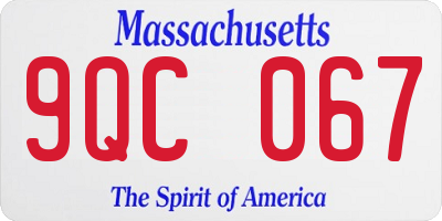 MA license plate 9QC067