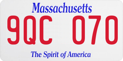 MA license plate 9QC070