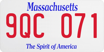 MA license plate 9QC071