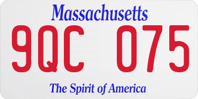 MA license plate 9QC075