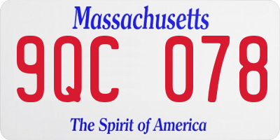 MA license plate 9QC078