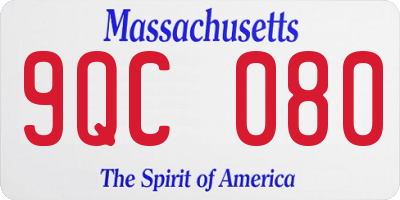 MA license plate 9QC080