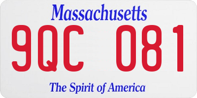 MA license plate 9QC081