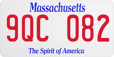 MA license plate 9QC082