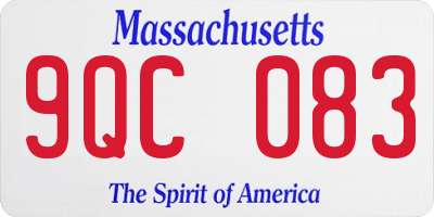 MA license plate 9QC083