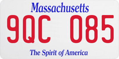 MA license plate 9QC085