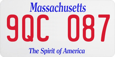 MA license plate 9QC087