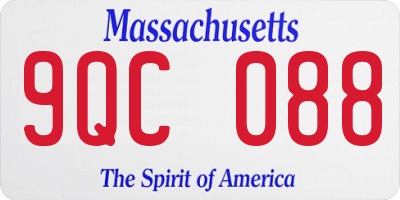 MA license plate 9QC088