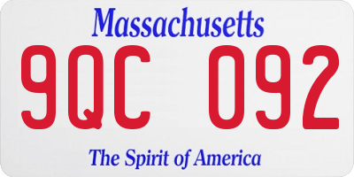 MA license plate 9QC092