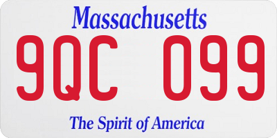 MA license plate 9QC099