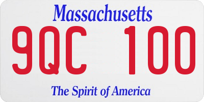 MA license plate 9QC100