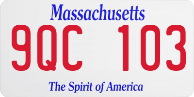 MA license plate 9QC103