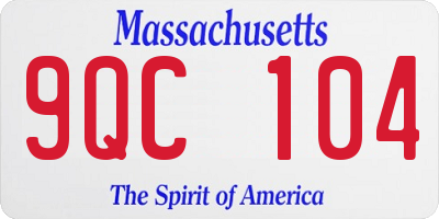 MA license plate 9QC104
