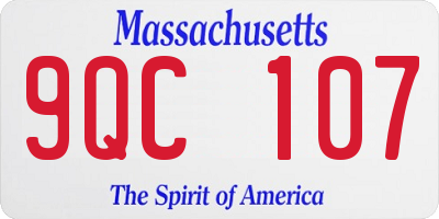 MA license plate 9QC107