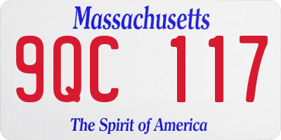 MA license plate 9QC117
