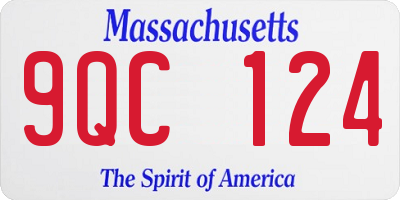 MA license plate 9QC124