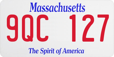 MA license plate 9QC127