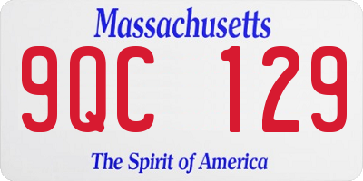 MA license plate 9QC129