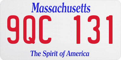 MA license plate 9QC131