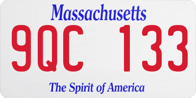 MA license plate 9QC133