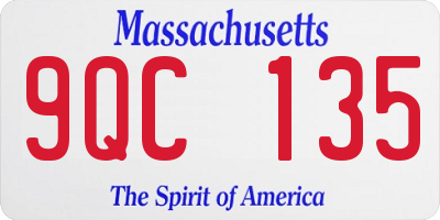MA license plate 9QC135