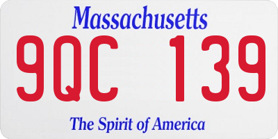 MA license plate 9QC139