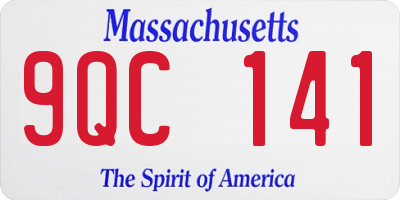 MA license plate 9QC141