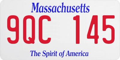 MA license plate 9QC145