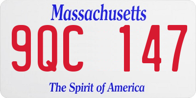 MA license plate 9QC147