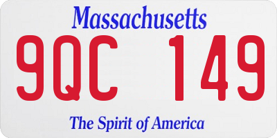 MA license plate 9QC149