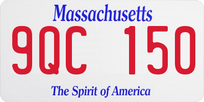 MA license plate 9QC150