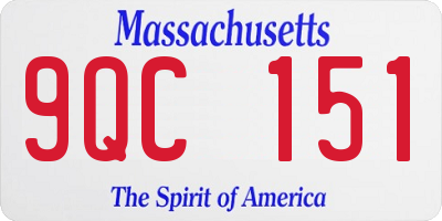 MA license plate 9QC151