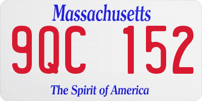 MA license plate 9QC152