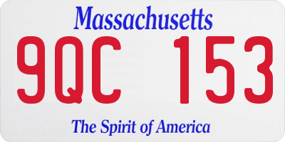 MA license plate 9QC153