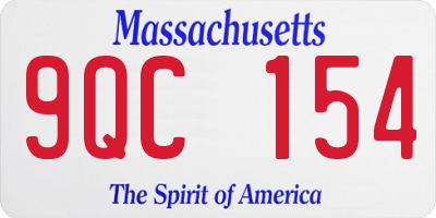 MA license plate 9QC154