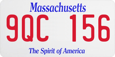 MA license plate 9QC156