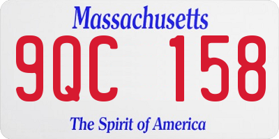 MA license plate 9QC158