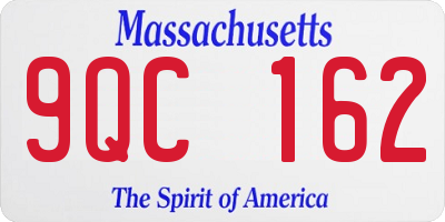 MA license plate 9QC162