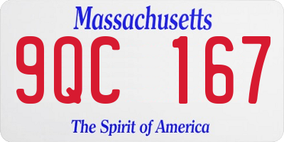 MA license plate 9QC167