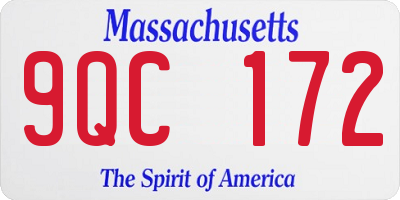 MA license plate 9QC172