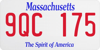 MA license plate 9QC175